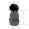 Berets Lawliet Winter Hats Faux Fur Pom Rhinestone Bling Style Women Beanies High Quality Warm Knitted Hat Ladies Skull Cap A469192N