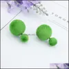 Stud Earrings Jewelry Fashion Girls Women Sweet Candy Mticolor Snowball Cute Christmas Gift High Quality Drop Delivery 2021 Fxb26