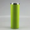 New 20oz powder coated skinny tumbler 20 colors options slim double walled stainless steel tumbler coffee drinking bottle matte1820927