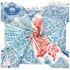 Manuell handrullad kypert sidenscarf dam Hästkarta Fyrkantiga halsdukar Echarpes Foulards Femme Wrap Lady Bandana Hijab 90CM*90Cm