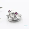 Cluster Rings Retro Frog With Elegant Design And Artistic Style Without Inlaid Bohemian Opening Ring Friend Gift Silver Jewelry Unisex