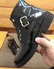 Designer Men Cow in pelle High Top Abito da sposa Stivali da lavoro Stivali da lavoro con fibbie per la fibbia della moda