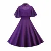 Frauen Vintage Gothic Cape Schwarz Kleid 2020 Herbst Zwei Stück Mesh Mantel Ärmeln Peter Pan Kragen Elegante Retro Goth Party kleider Y0118