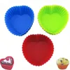 6PCS/Lot Soft heart shape Silicone Cake Mold High Quality 75mm 9g Muffin Chocolate Mold Cupcake Liner Baking Cup Mold Promotion