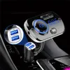 nuovo caricatore per auto mp3 Kit vivavoce per auto Bluetooth Trasmettitore FM Lettore MP3 Bluetooth 5.0 Caricatore rapido doppio USB Vivavoce Atmosfera colorata