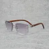 Natuurlijke Hout Zonnebril Mannen Zwart Wit Buffelhoorn Vrouwen Accsoir sunglass Schaduw Randloze Brillen Voor Outdoor B