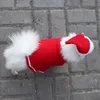 Novo Natal Pet Decoração Pet Roupa Vestido Filhote de Cachorro Cão De Cão De Cão Capa Chapéu Vestido