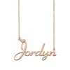 Jordyn nom colliers pendentif personnalisé personnalisé pour femmes filles enfants meilleurs amis mères cadeaux plaqué or 18 carats bijoux en acier inoxydable