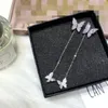 ANENJERY Exquisite S925 Stamp Silver Color Micro Zircon Butterfly Tassel NecklaceEarringBracelet For Women Jewelry Sets 2009232594085