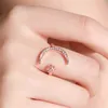 New Style Personality Crescent Moon Ring Lady Fashion Zircon Crystal Star Moon Open Adjustable Charm Women Ring Jewelry3417523