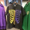 T-shirts T-shirts 2021 Sommarvatten Märke Bone Skeleton Cashew Hip Hop Round Neck Wash Gör Old Loose Short Sleeve Mäns T-shirt