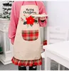 New Christmas decoration supplies big red linen apron creative adult Christmas apron restaurant atmosphere dress up T3I51329