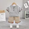 2 stks jongens zomerkleding sets kinderen mode shirts shorts outfits voor babyjongen peuter trainingspakken voor 17 jaar babykleding set