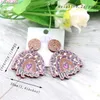 Colorful Acrylic Rainbow MAMA Earrings Stud Charm With Hollow Flower Heart Hoop Earrings for Mother's Day gift jewelry