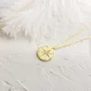LouLeur 925 sterling silver gold compass letter pendant necklace round creative chic elegant necklace for women fine jewelry Q0531