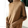 New Autumn and Winter Cashmere Sweater Women High Collar Thickened Pullover Loose Sweater Large Size Knitted Wool Shirt LJ201113