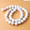 WOJIAER Round Ball Stone Spacer Loose Beads Natural White Turquoise DIY Making Jewely Bracelet Accessory15 1/2 inches BY904