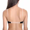 Dropship Backless Przezroczyste Kobiety Wyściełane Push Up Bra Mashless Cabrio Regulowane Półliżanka Prosta seksowna bielizna Codziennie LJ200822