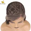 Tstyle mänskligt hår front lace peruk 13 * 5 tshape 8-24inch naturlig färg raka vågiga peruker mitten sida del
