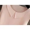 Dames Blouses 2021 Nieuwe mouwloze Peter Pan Collar Shirt voor Vrouwen Chiffon Blouse Zomer Casual Plus Size 5XL Vrouwelijke Tops H1230