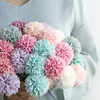 20Branch 28cm Dandelion Flower Ball DIY Bride Holding Bouquet Christmas New Year Wedding Party Home Decor Artificial Flowers T200909