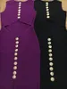 Casual Dresses Whole Sexy V Neck Cut Out Black Purple Kne Length Women Summer Bandage Dress 2021 Fashion Evening Party Vestid2445