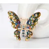 Colorful enamel Butterfly brooch Gold crystal Rhinestone brooches pins for women mens Wedding Bouquets fashion jewelry will and sandy new