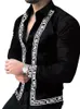 Camicie casual da uomo 2022 Camicie da uomo in raso di seta stile punk con stampa digitale da uomo slim fit manica lunga con stampa floreale