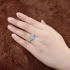 AINOUSHI New Unique Design Flower Shape Wedding Ring Pear Cut Sona Pure 925 Sterling Silver for Women Engagement Lovers Promise Y200106
