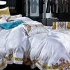 800TC 4/6 / 10pcs cetim algodão luxo Royal Bedding Set King Queen Size Tampa Duveta Cama Set Folha de Cama Conjunto de Casas de Casamento Fronha Shams 201199