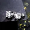 ATTAGEMS 2 carati 8 0mm D orecchini a bottone di colore per le donne di alta qualità 100% argento sterling 925 scintillanti gioielli da sposa 2202102167