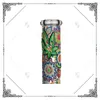 Glow in the dark 3D Hand Painting 7mm Thickness Glass Luminous Bong Water pipes Smoking hookah Pipe With 14mm Male Bowl Oil Dab Rig colorful glass for female