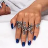 Cluster Rings Boho Geometrisk blomma Vintage Knuckle för kvinnor Bohemian Midi Finger Smycken Bague Femme Ring Set Anillos