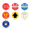 Marknadsgolvmarkering Tape Keep Distance Sign Public Occasions Klistermärke för skollinje UP2602