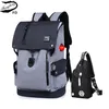 Fengdong 2 pcs grande tamanho preto mochila impermeável homens saco de escola seta colegial mochila para menino um ombro sling peito saco lj201225