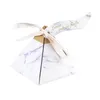 Geschenkwikkeling 100 van Party Favor Tafel Tafel Triangle Bridal Shower Marble Look Ribbons Tags European Diy Tower Feestelijke Candy Box Decorations1