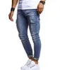 E-Baihui 2021 Höst Vinter Ny stil Jean European och American Men's Jeans Hip-hop Tvättade Casual Byxor Sport Skinny Jeans C123