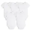 5 PCS/LOT born Baby Clothing Summer Body Baby Bodysuits 100% Cotton White Kids Jumpsuits Baby Boy Girl Clothes 0-24M 220301
