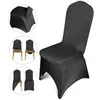 VEVOR 50100PCS Black Chair Covers Polyester Spandex Chair Cover Arched Front Stretch Slipcovers for Wedding Party Banquet 2011233620068