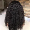 Kinky Curly Peruka 13x6 Koronkowe przednie ludzkie włosy Pargowie wstępnie wyrzucone Brazylijskie włosy 180 Gęstość jedwabny górny wierzchnia czołowa frontalna peruga63912856877170