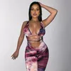 Simenual Bandage Tie Gea Dye Pay Out Rompers Женский комбинезон Фитнес без рукавов Push Up Bodycon Party Package Vece Sexy Hot T200607