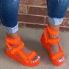 Heflashor Women Sandals Loop Loop Platform Open Toe Oange Sandals Лето 2020 г. открытые пляжные ботинки Женские сандалии для Girils LJ200828