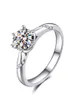 Boeycjr 925 prata 0 5ct 1ct 2ct f cor moissanite vvs noivado anel de diamante de casamento com certificado nacional para mulheres 201112318s