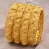 ANNAYOYO 4 Teile/los Äthiopischen Afrika 24K Mode Gold Farbe Armreifen Für Frauen Afrikanische Braut Armband Schmuck Gifts213B