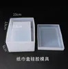 Nuevo molde de silicona transparente, resina de flores secas, artesanía decorativa, caja de pañuelos de almacenamiento DIY, moldes de epoxi para joyería Q1106288c