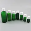 Lege groene essentiële oliefles met opening reducer en cap navulbare e vloeibare flessen 5ml 10 ml 15 ml 30 ml 50ml 100ml 20pcs