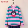 Bluza dla dziewcząt Winter Polece School Sweter Dziecięcy Stripe Stripe 10 12 lat Zagęścić Wiosna Dzieci Pullover Topy 220115