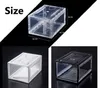 Tjockerad klart plastskobåda Dammtät Sport Sko Förvaringslåda Transparent Sneaker Boxes Stackbara Boot Organizer Box Magnetic Attraktiv