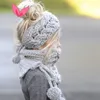 2020 new children's autumn and winter warm hat knitted wool hat lovely girl baby hat scarf knitted hair band + neck