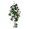 Non-Woven Fabric Simulation Rose Wall Hanging Vine Artificial Fake Flower Plant Hanging Basket Living Room Balcony Decoration242K